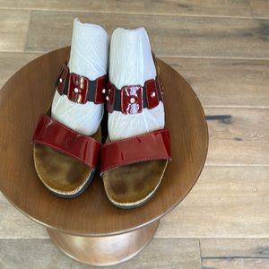 NAOT low Wedge Red Slides